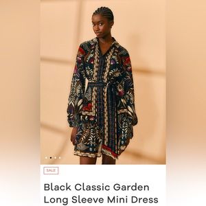 NWT FARM RIO Black Classic Garden mini dress